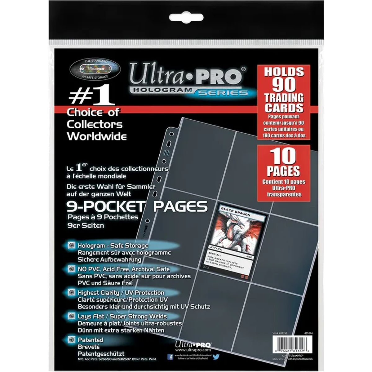 Item 10 Page Binder - 9 Compartments - Platinum Series - Ultra Pro