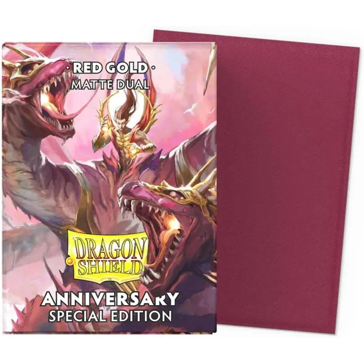 100 Card Sleeves - Standard - Dual Anniversary Red Gold - Dragon Shield