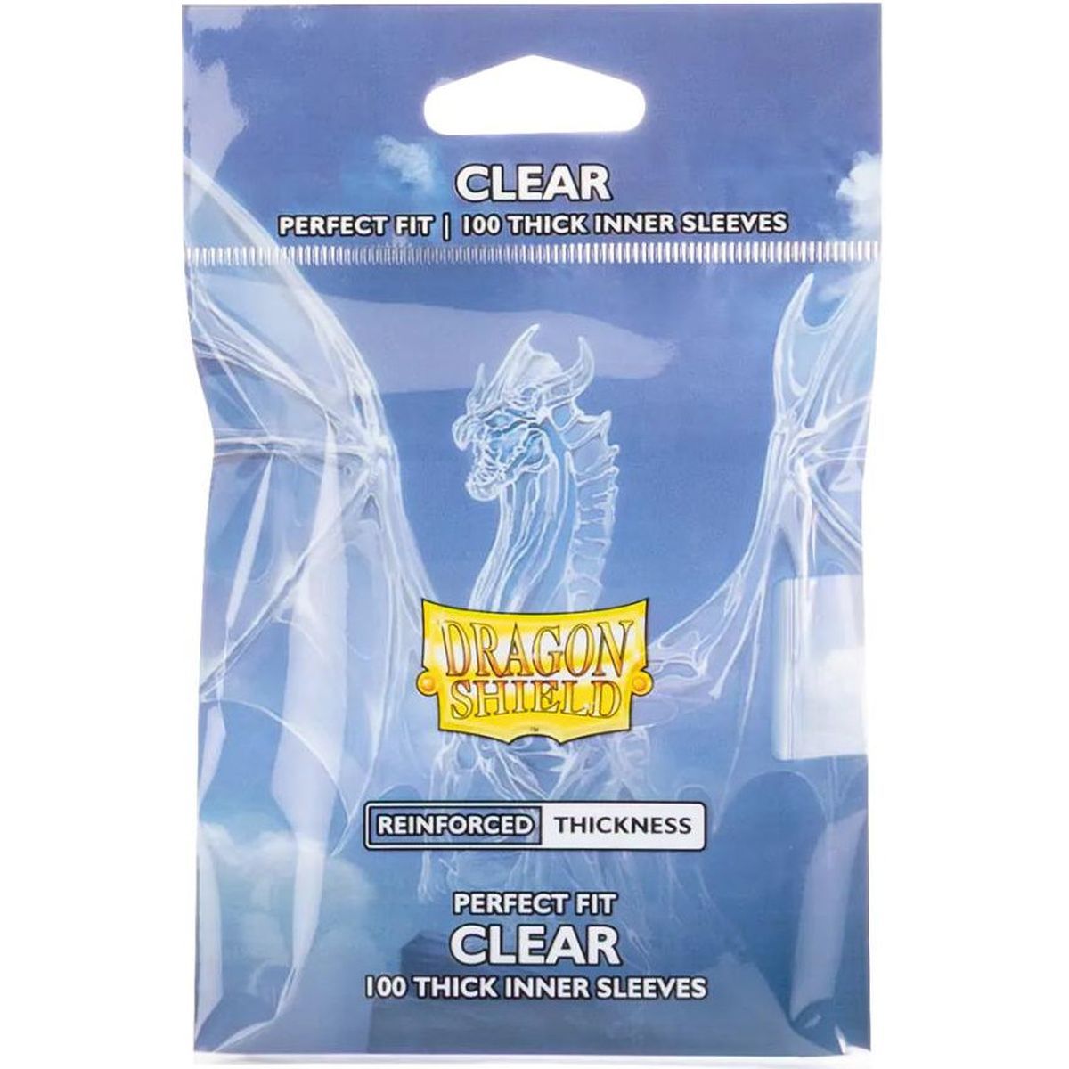 100 Card Sleeves - Standard - Perfect Fit Transparent Thick - Dragon Shield