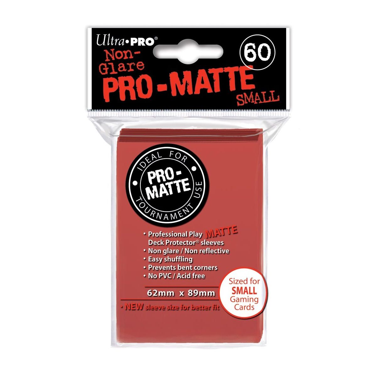 Matte Card Sleeves - Small Red (60)