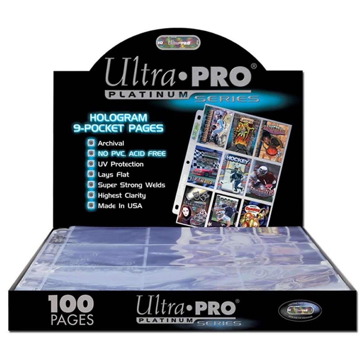 Item Ultra Pro - 100 Binder Pages - 9 Boxes - Platinum (100)