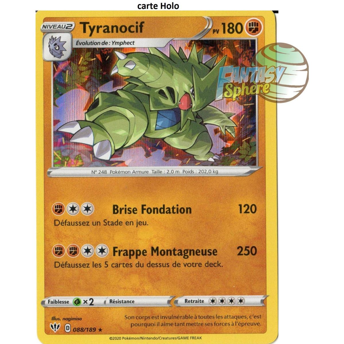 Tyranitar - Holo Rare 88/189 - EB03 Darkness Ablaze