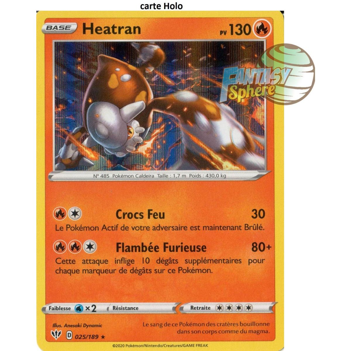 Heatran - Holo Rare 25/189 - EB03 Darkness Ablaze