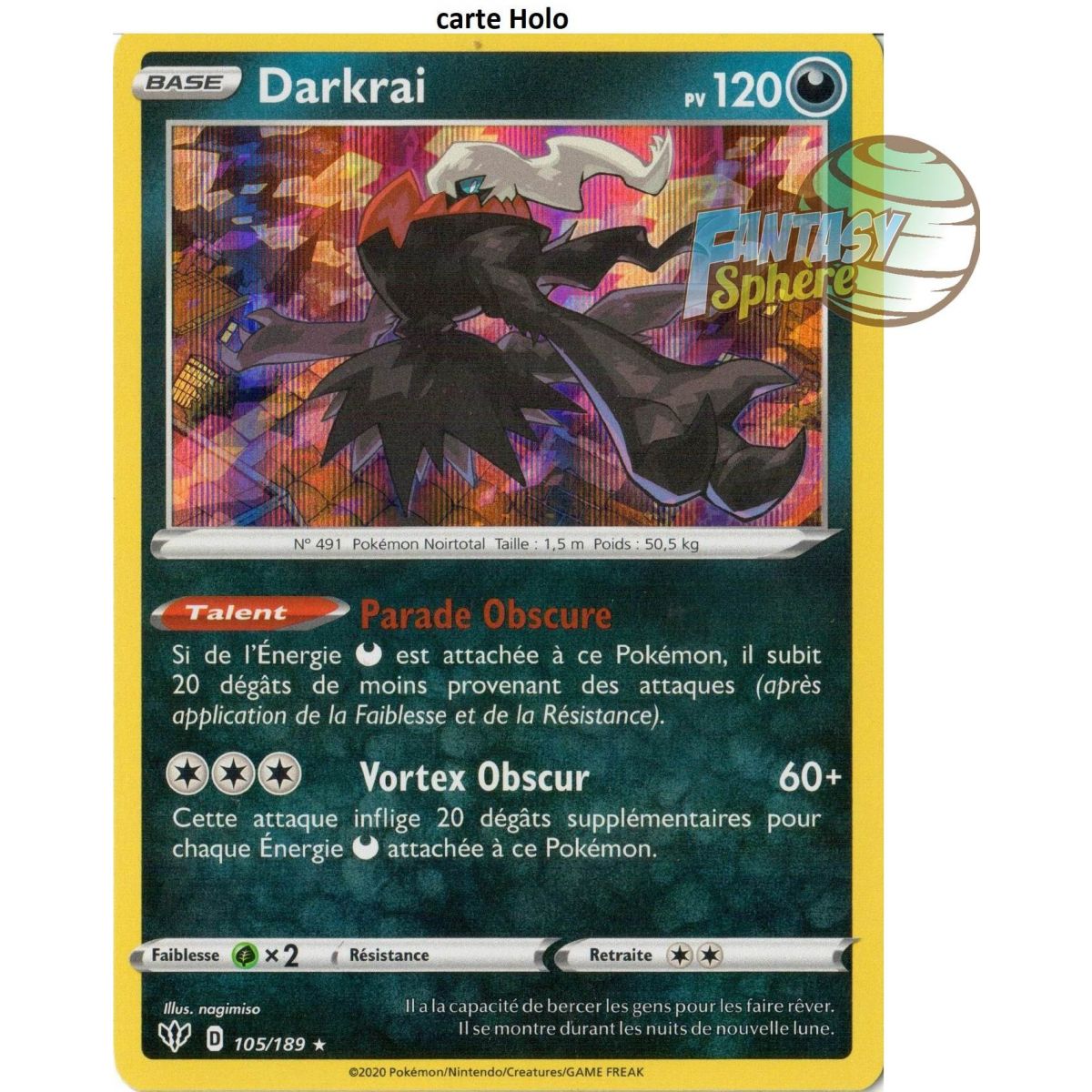 Darkrai - Holo Rare 105/189 - EB03 Darkness Ablaze