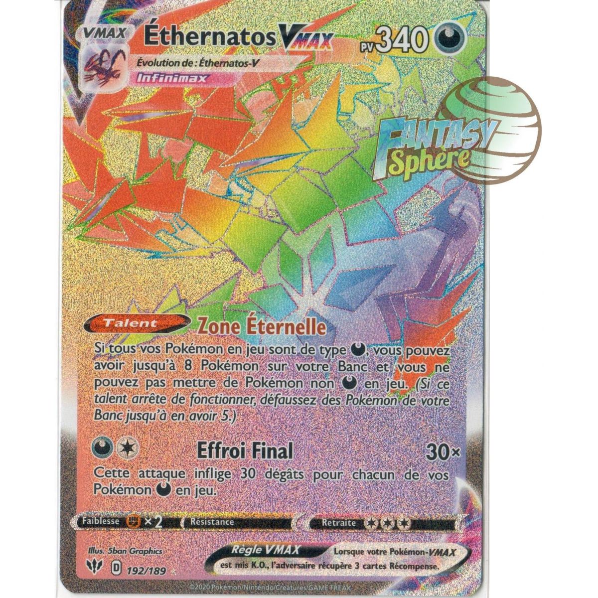 Ethernatos Vmax - Secret Rare 192/189 - EB03 Darkness Ablaze