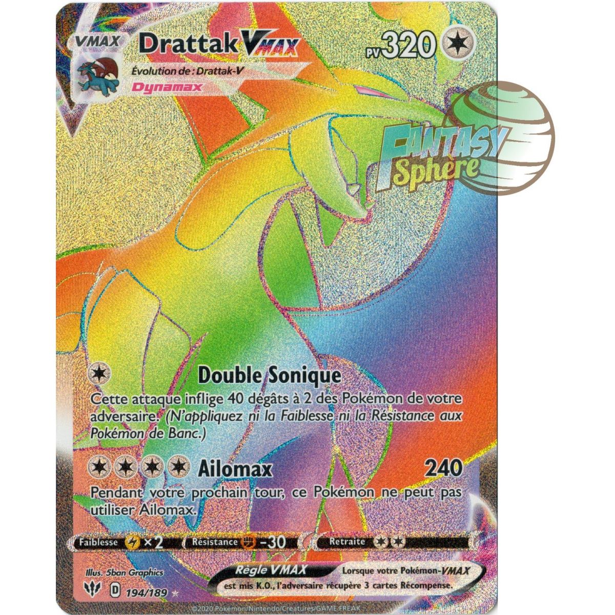 Drattak Vmax - Secret Rare 194/189 - EB03 Darkness Ablaze