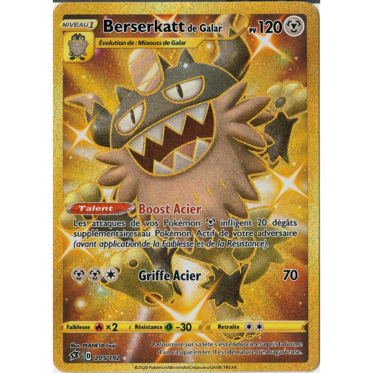 Item Galarian Berserkatt - Secret Rare 205/192 EB02 Rebel Clash
