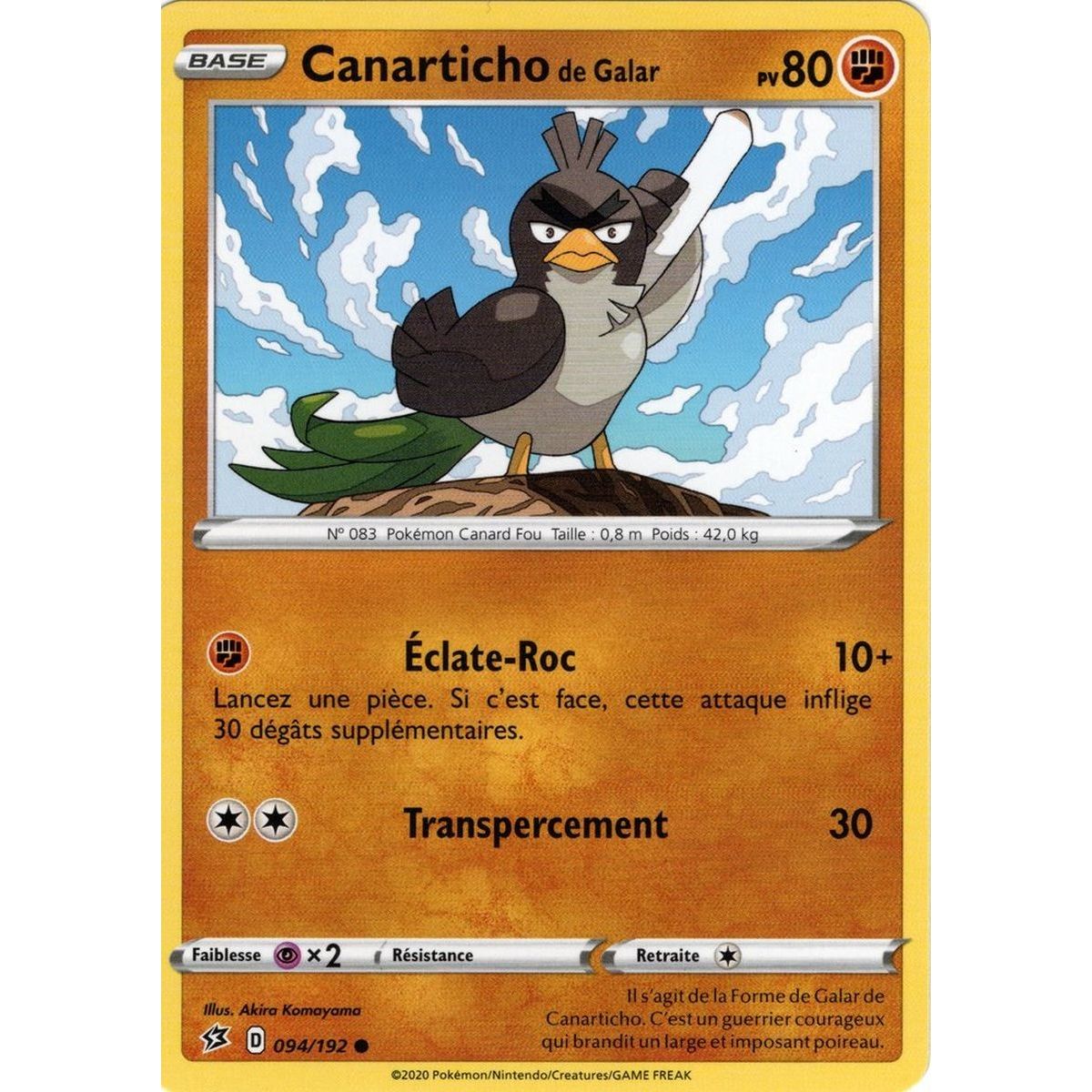 Canarticho de Galar - Reverse 094/192 EB02 Clash des Rebelles