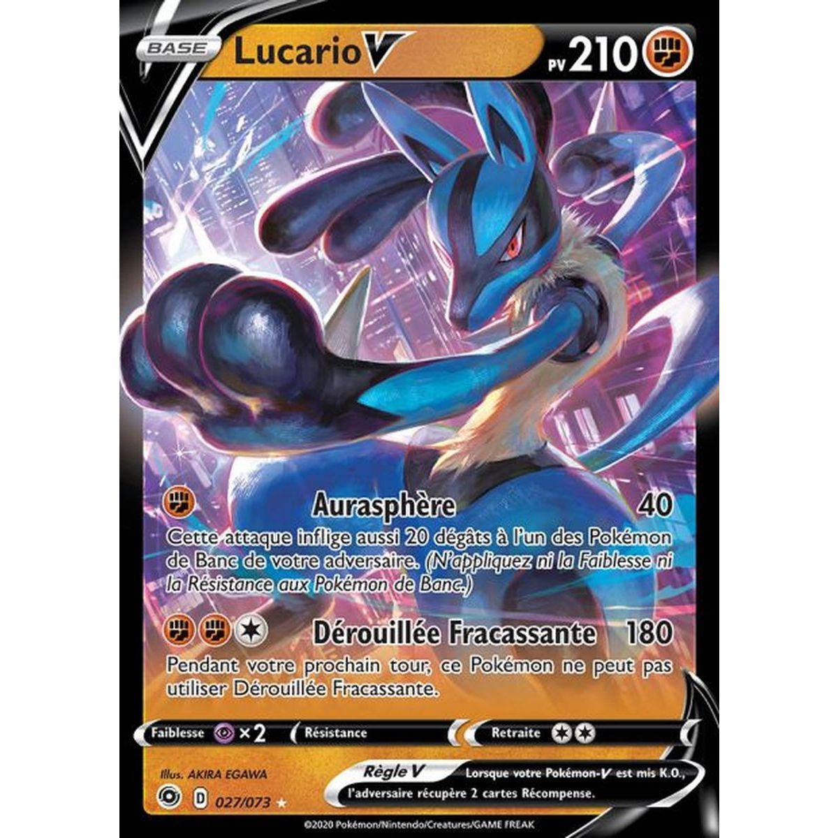Lucario V - Ultra Rare 27/73 EB3. Sword and Shield 3.5: The Way of the Master
