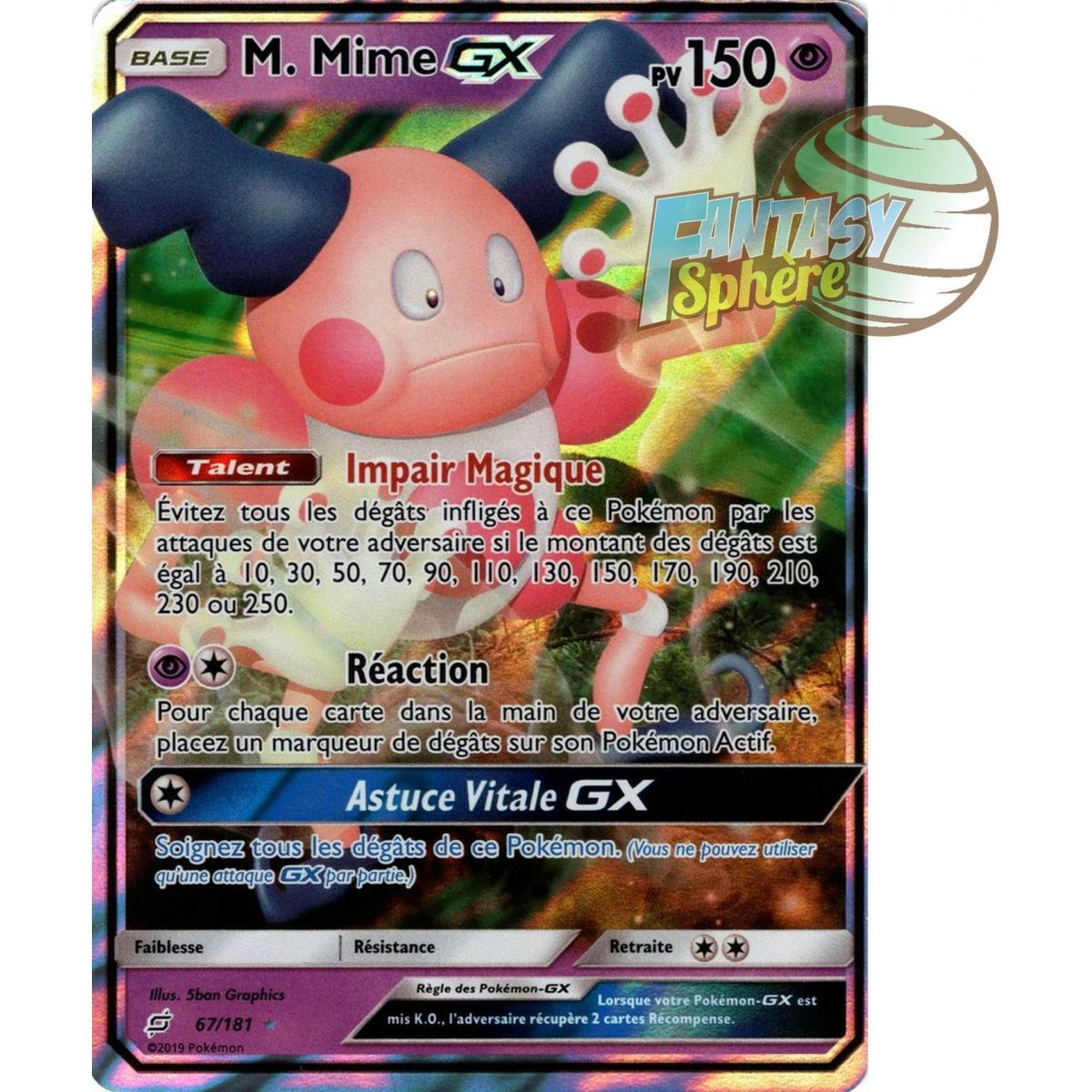 Mr. Mime GX - Ultra Rare 67/181 - Sun and Moon 9 Team Up