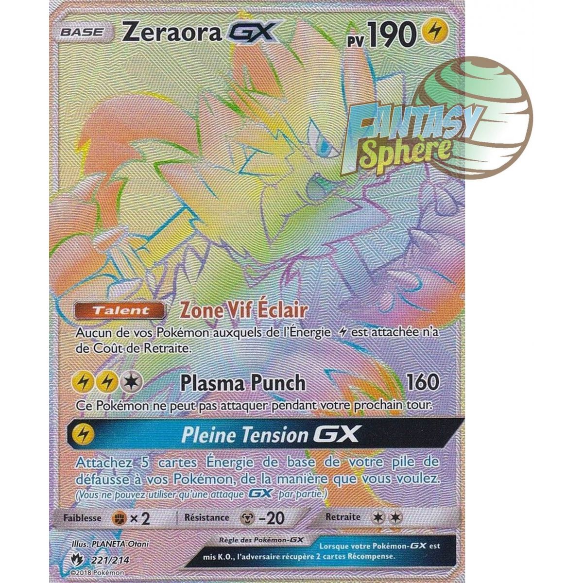Zeraora GX - Secret Rare 221/214 - Sun & Moon 8 Lost Thunder