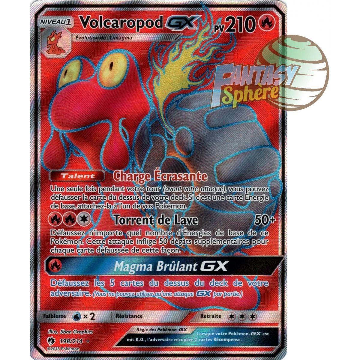 Volcaropod GX - Full Art Ultra Rare 198/214 - Sun & Moon 8 Lost Thunder