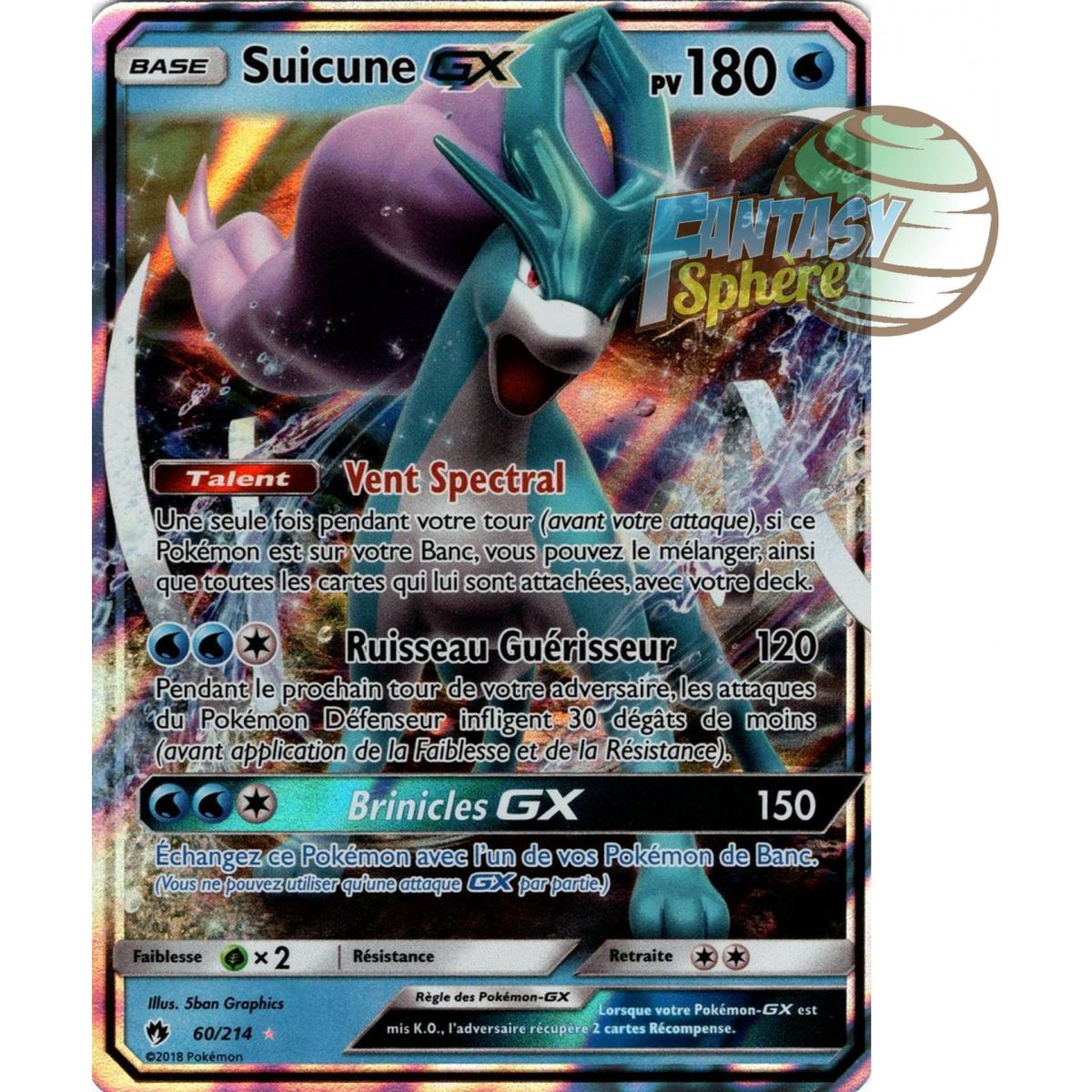Item Suicune GX - Ultra Rare 60/214 - Sun and Moon 8 Lost Thunder