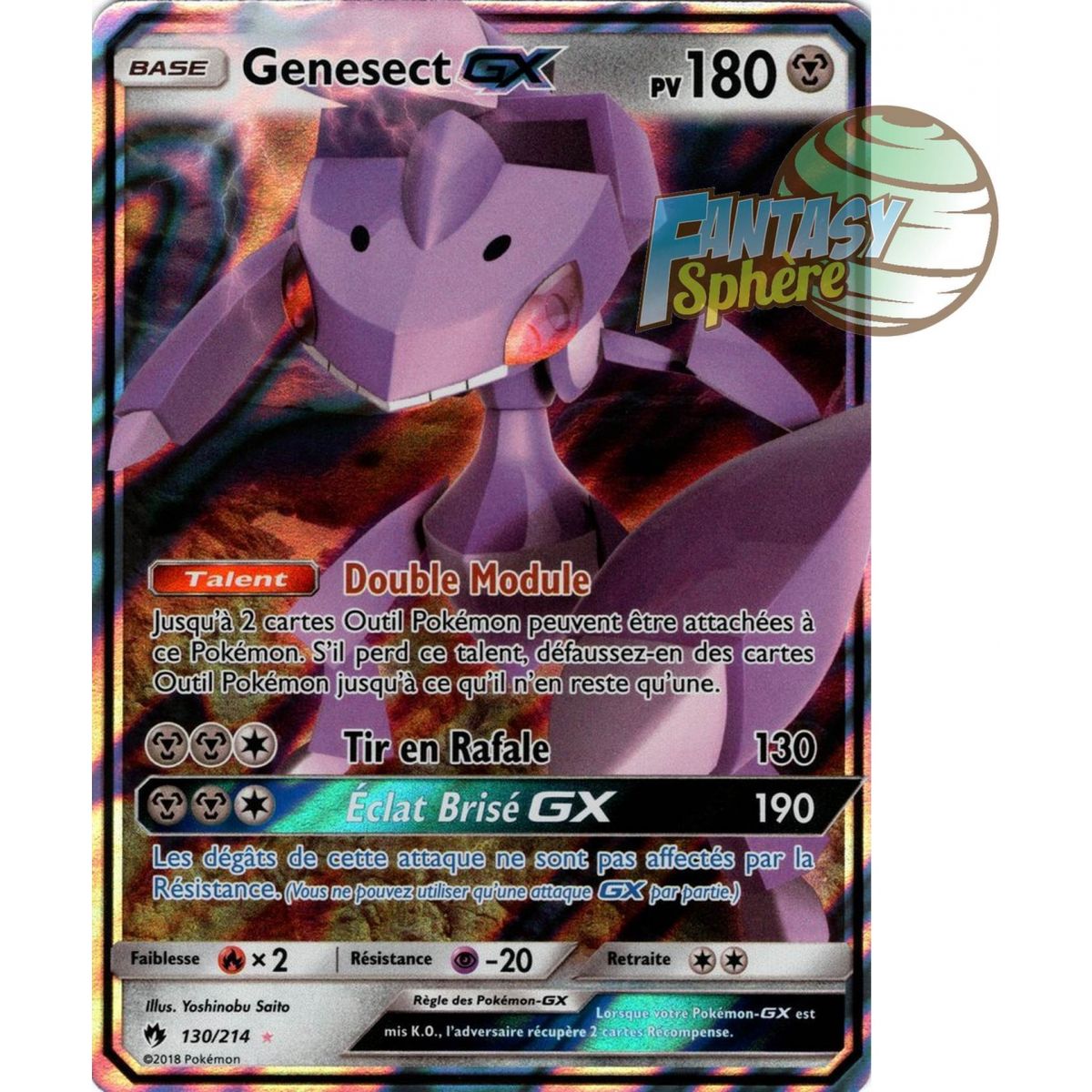 Genesect GX - Ultra Rare 130/214 - Sun and Moon 8 Lost Thunder
