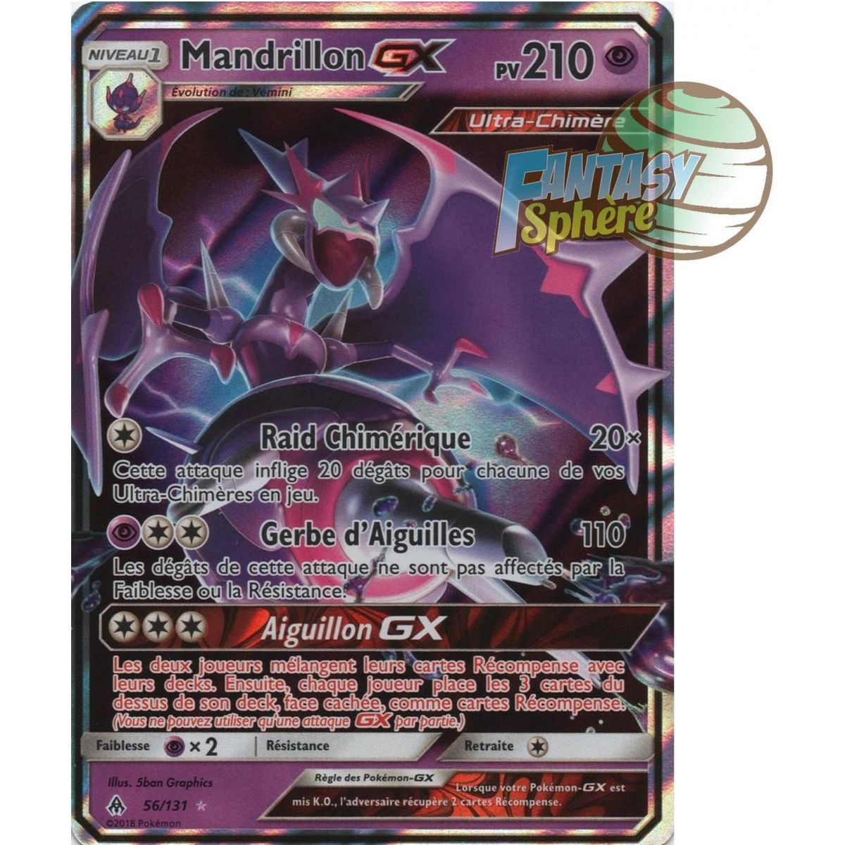 Mandrillon GX - Ultra Rare 56/131 - Sun and Moon 6 Forbidden Light