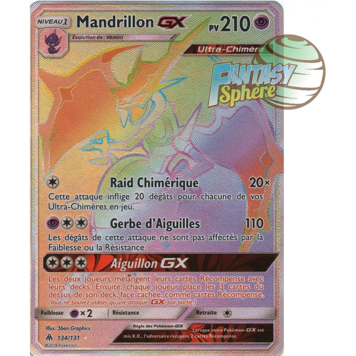Mandrillon GX - Secret Rare 134/131 - Sun and Moon 6 Forbidden Light