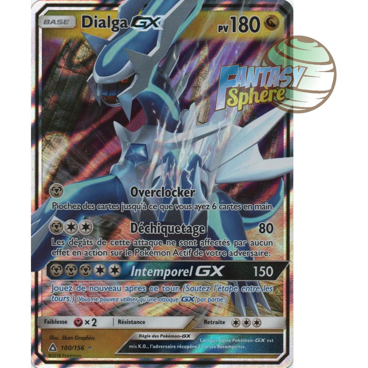 Dialga GX - Ultra Rare 100/156 - Sun and Moon 5 Ultra Prism