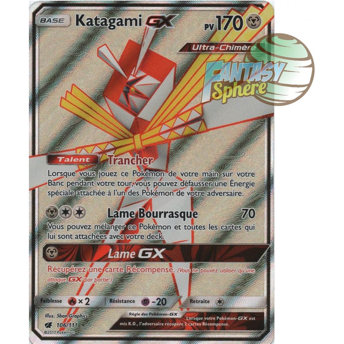 Item Katagami GX - Full Art Ultra Rare 106/111 - Sun and Moon 4 Crimson Invasion