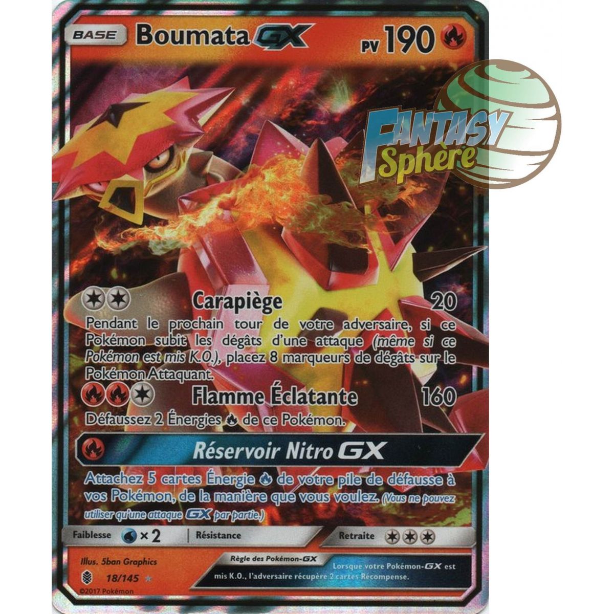 Boumata GX - Ultra Rare 18/145 - Sun and Moon 2 Ascendant Guardians
