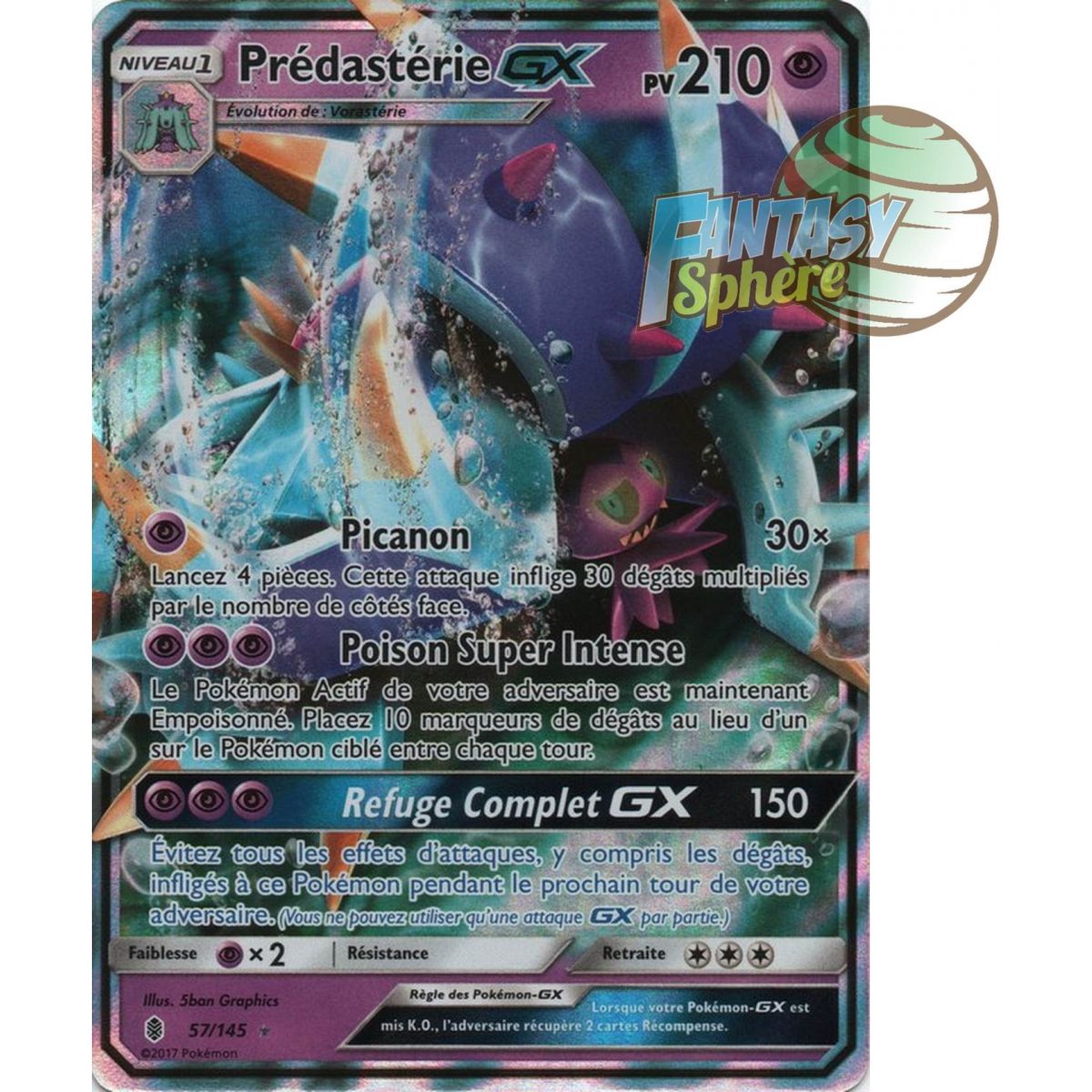 Toxapex GX - Ultra Rare 57/145 - Sun and Moon 2 Ascendant Guardians