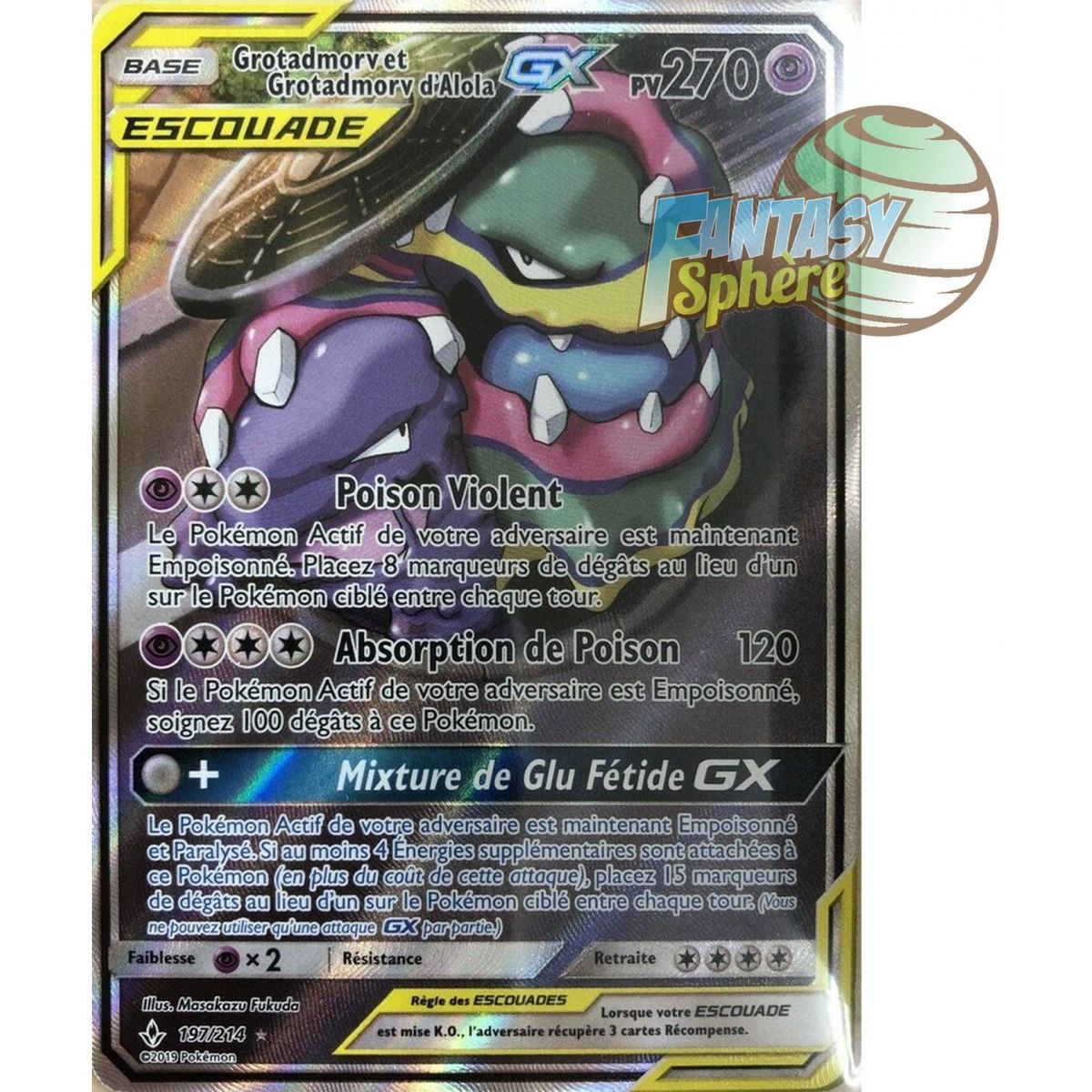 Muk and Alolan Muk GX - Full Art Ultra Rare 197/214 - Sun & Moon 10 Unbroken Bonds