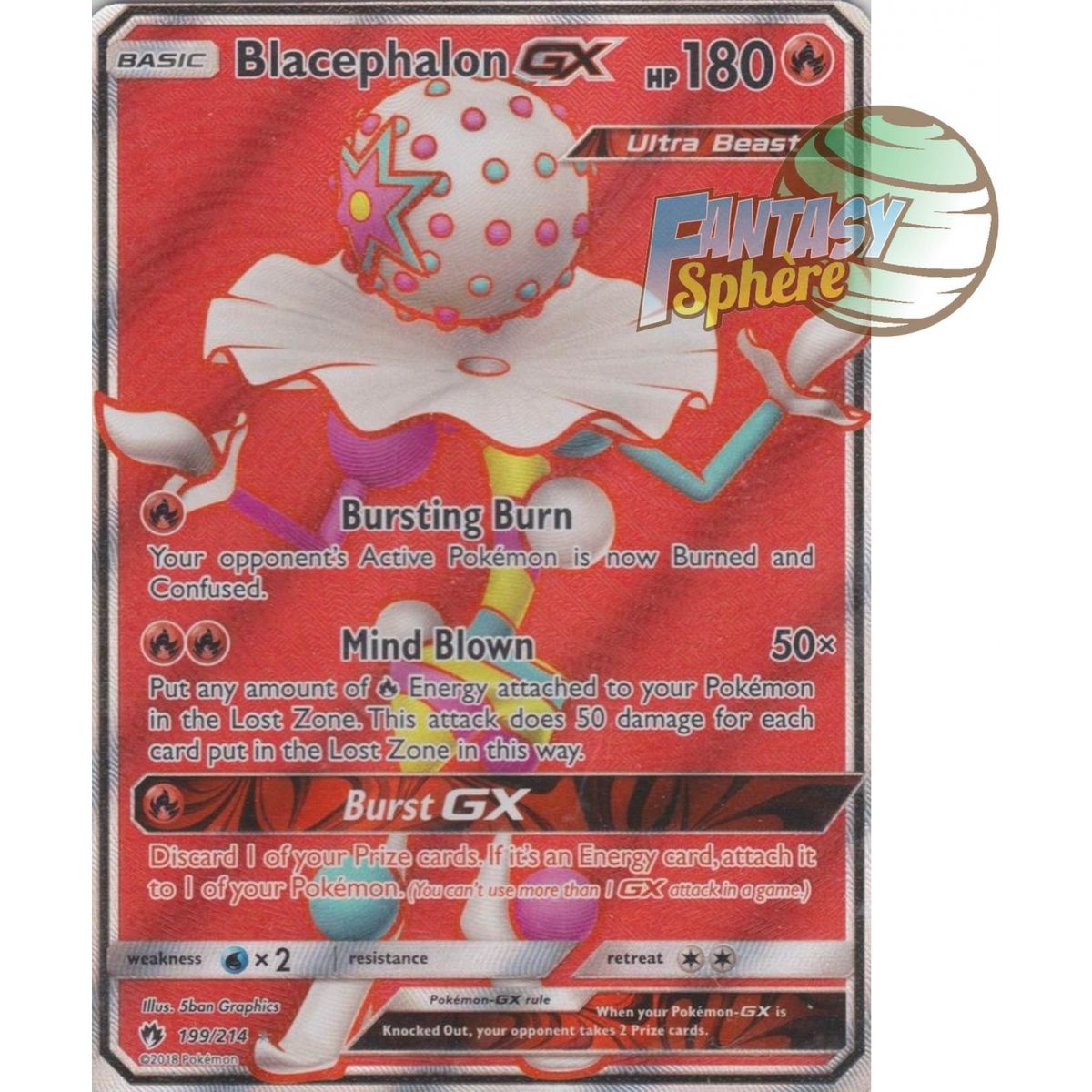 Pierroteknik GX - Full Art Ultra Rare 199/214 - Sun and Moon 8 Lost Thunder