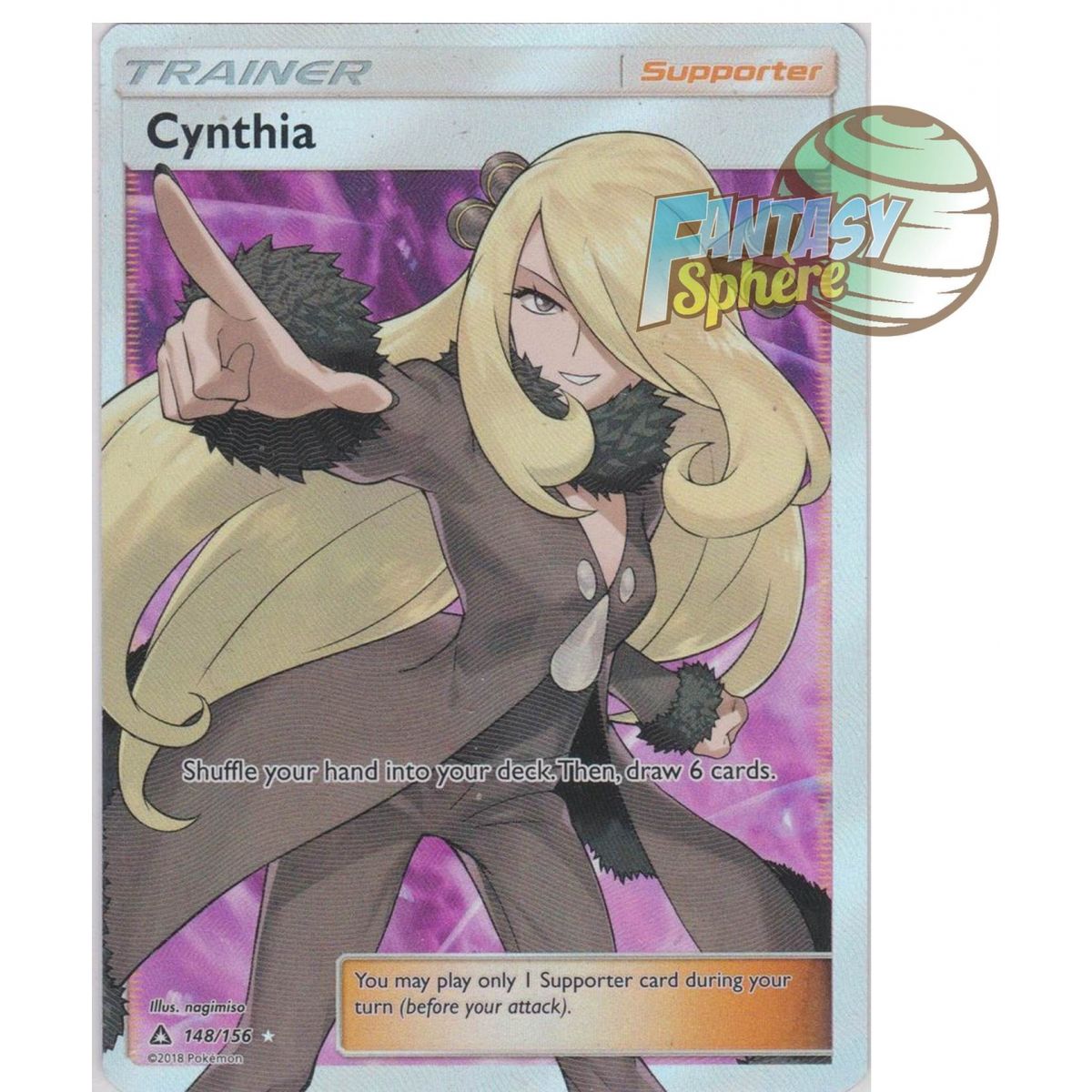 Cynthia - Full Art Ultra Rare 148/156 - Sun and Moon 5 Ultra Prism