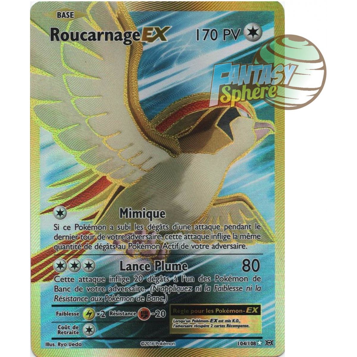 Pidgeot EX - Full Art Ultra Rare 104/108 - XY 12 Evolutions