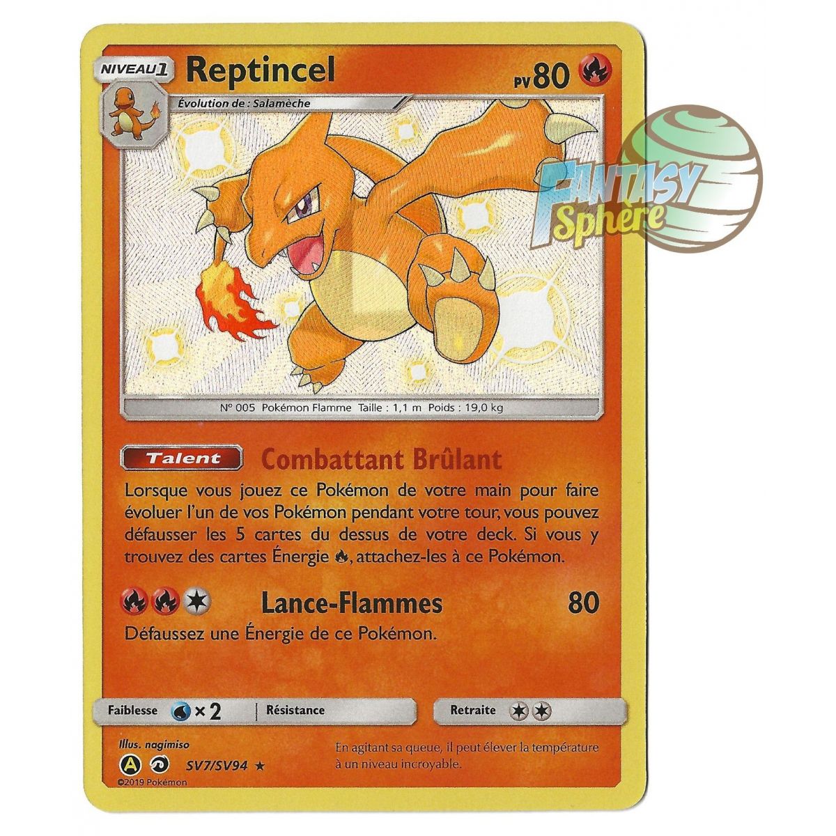 Charmeleon - Shiny SV7/SV94 - Sun and Moon 11.5 Hidden Fates