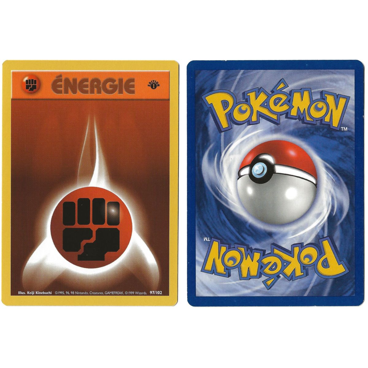 Item Energie Combat (2) 97/102 Common Base Set 1st French See Scan