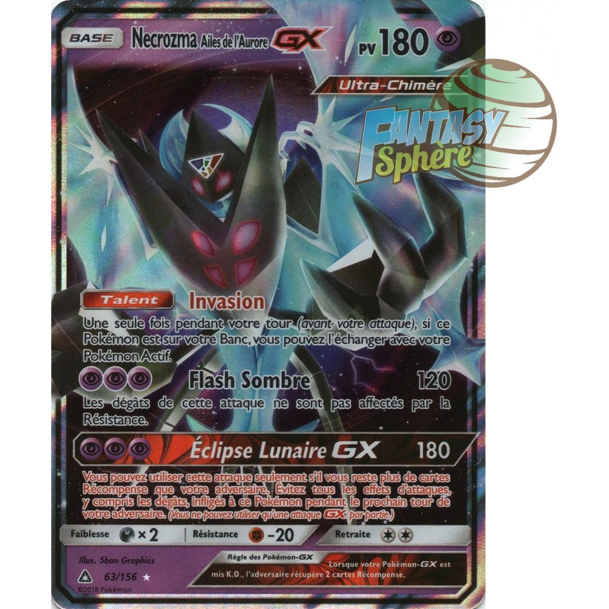 Necrozma Dawn Wings GX - Ultra Rare 63/156 - Sun and Moon 5 Ultra Prism