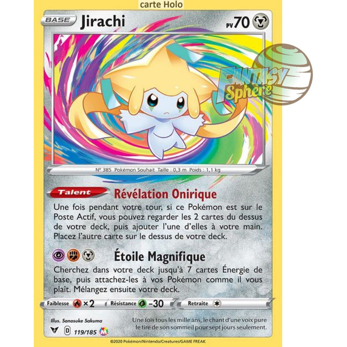 Item Jirachi - Amazing Rare 119/185 - Epee et Bouclier 4 Voltage Eclatant