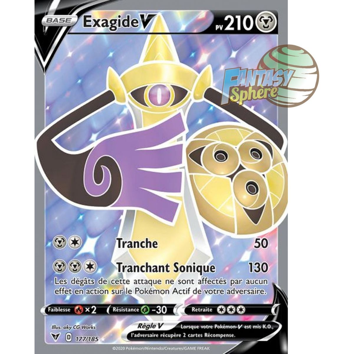 Aegislash V - Full Art Ultra Rare 177/185 - Sword & Shield 4 Vivid Voltage