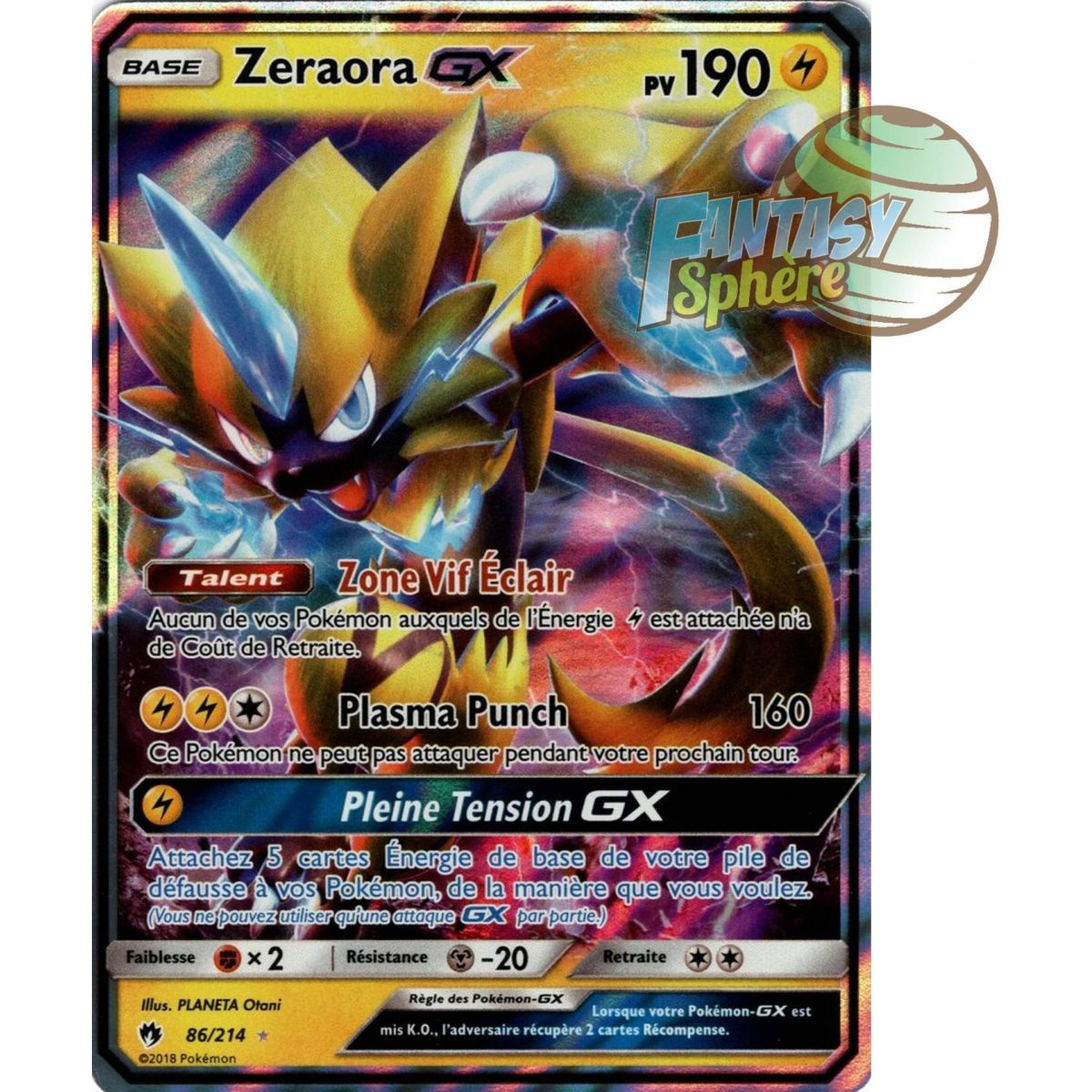 Item Zeraora GX - Ultra Rare 86/214 - Sun and Moon 8 Lost Thunder