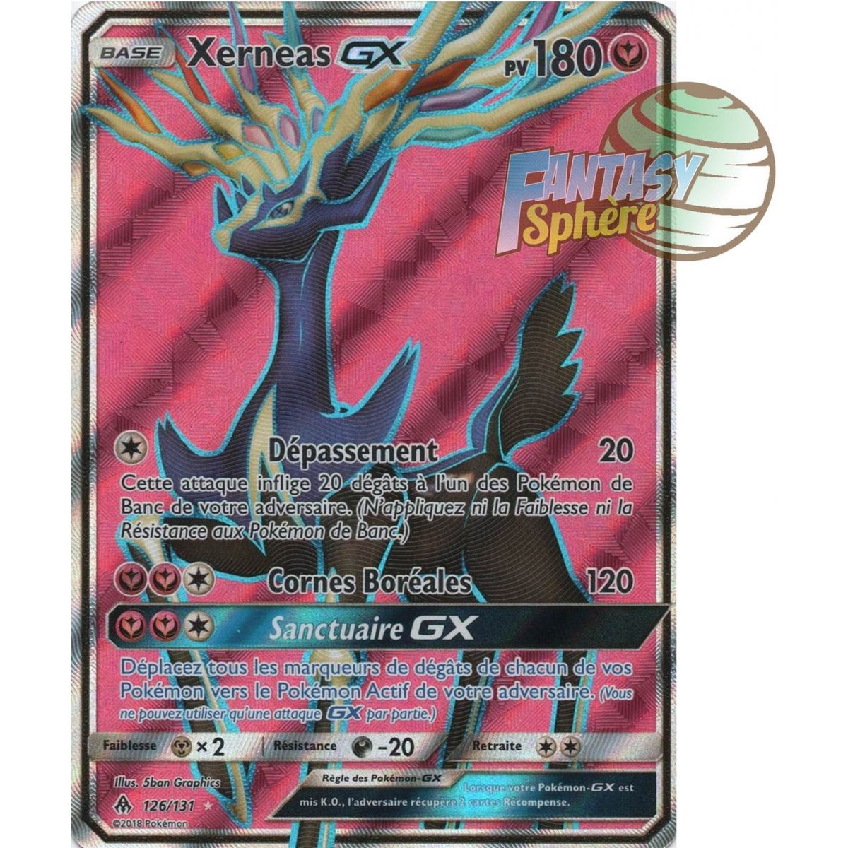 Xerneas GX - Full Art Ultra Rare 126/131 - Sun & Moon 6 Forbidden Light