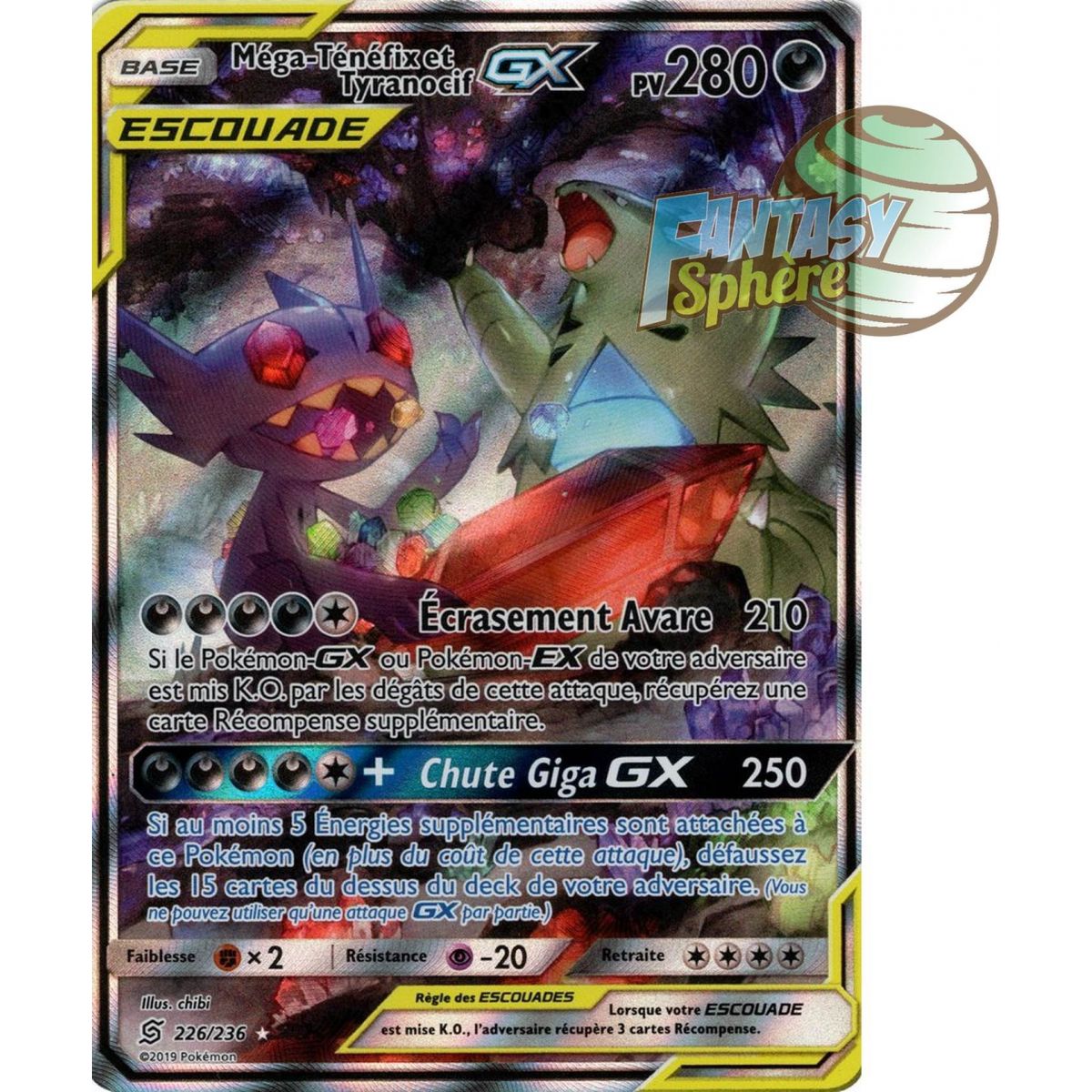 Mega Sableye & Tyranitar GX - Full Art Ultra Rare 226/236 - Sun & Moon 11 Unified Minds