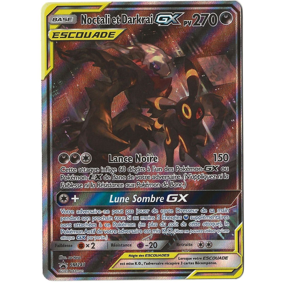Noctali and Darkrai GX - Full Art Ultra Rare - SM241