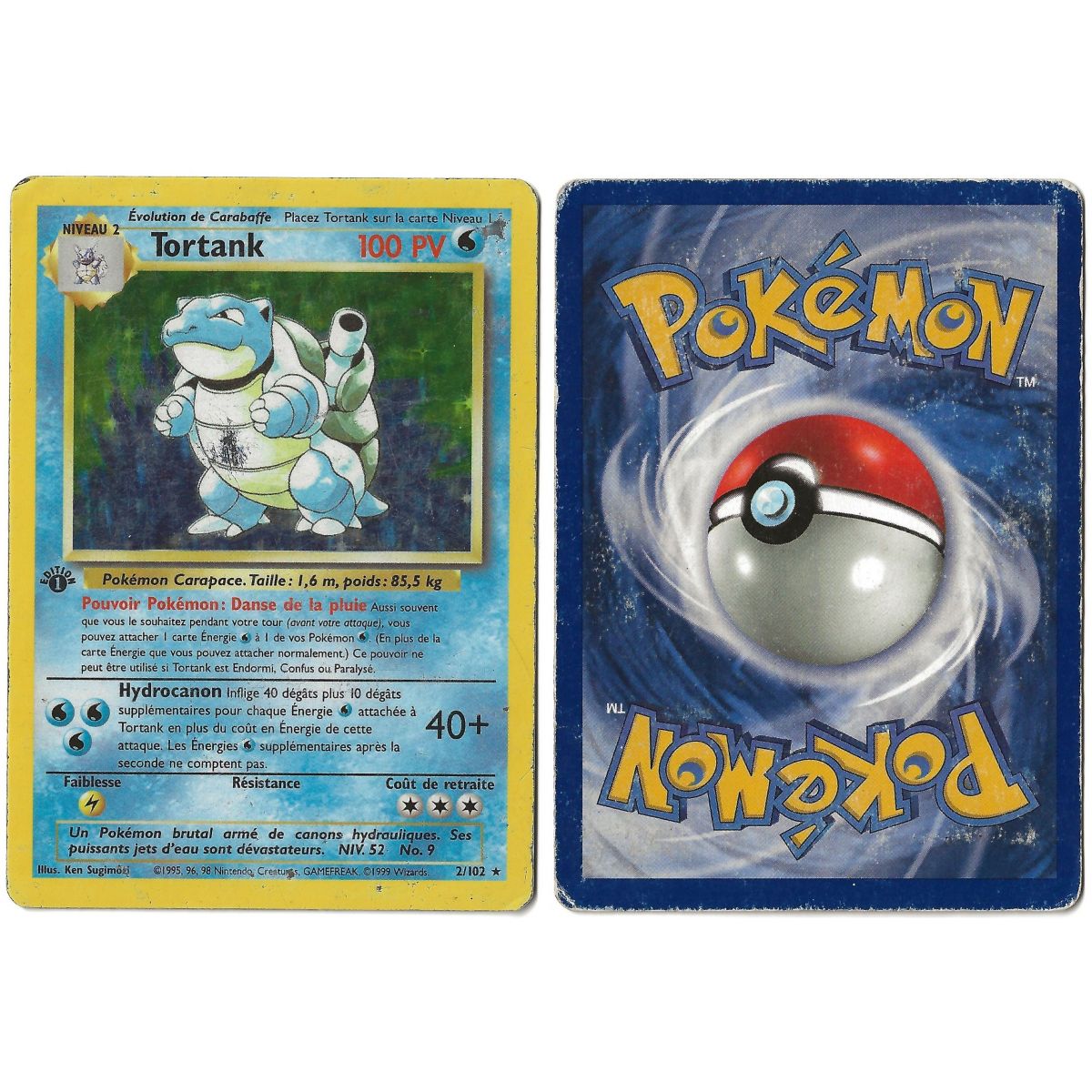 Tortank 2/102 Base Set Holo 1st French View Scan