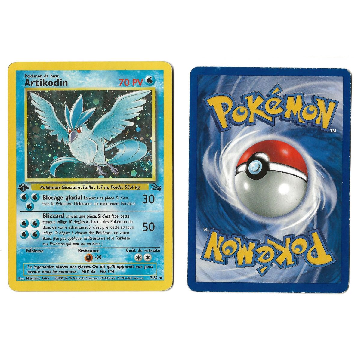 Articuno 2/62 Fossil Holo 1st French View Scan