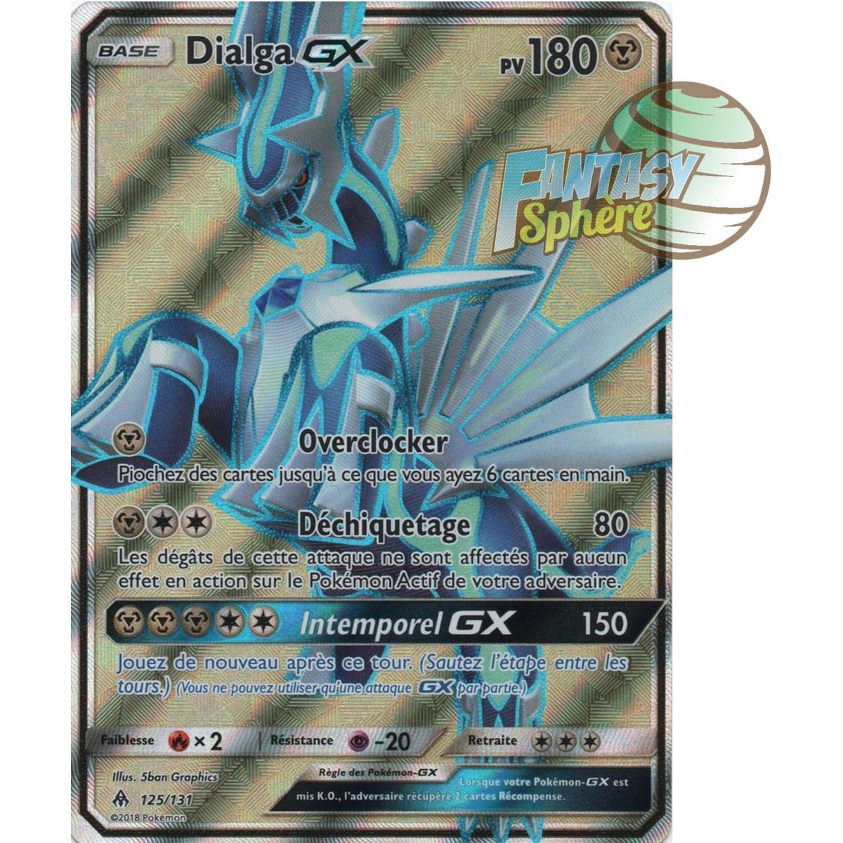 Dialga GX - Full Art Ultra Rare 125/131 - Sun & Moon 6 Forbidden Light