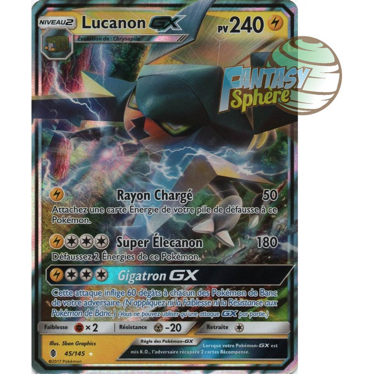 Lucanon GX - Ultra Rare 45/145 - Sun and Moon 2 Ascendant Guardians