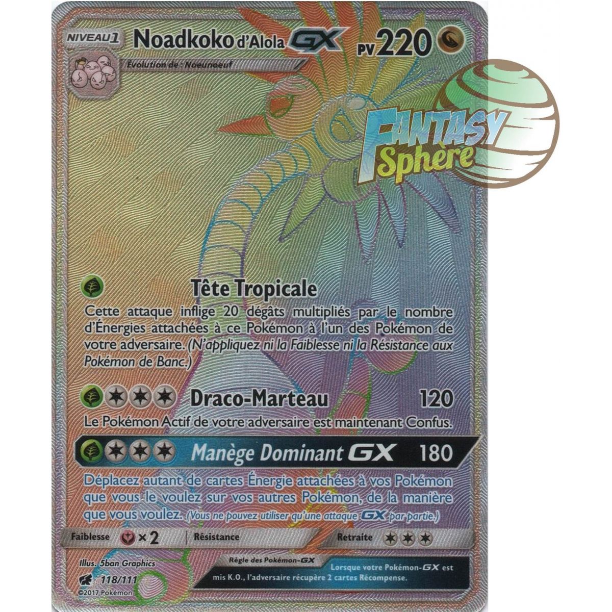 Alolan Exeggutor GX - Secret Rare 118/111 - Sun & Moon 4 Crimson Invasion