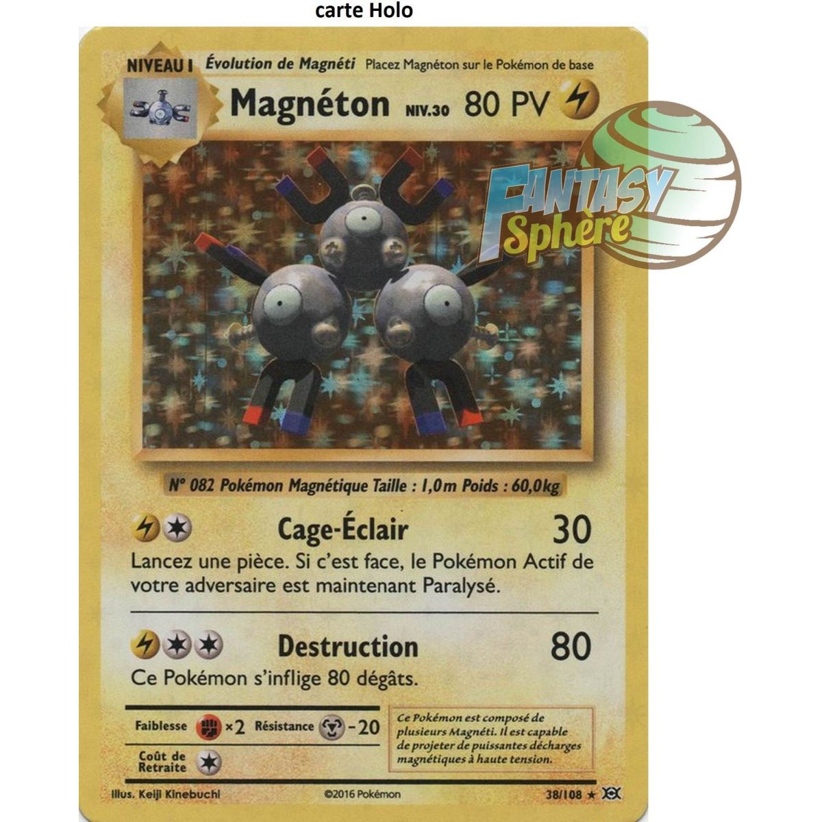 Magneton - Holo Rare 38/108 - XY 12 Evolutions