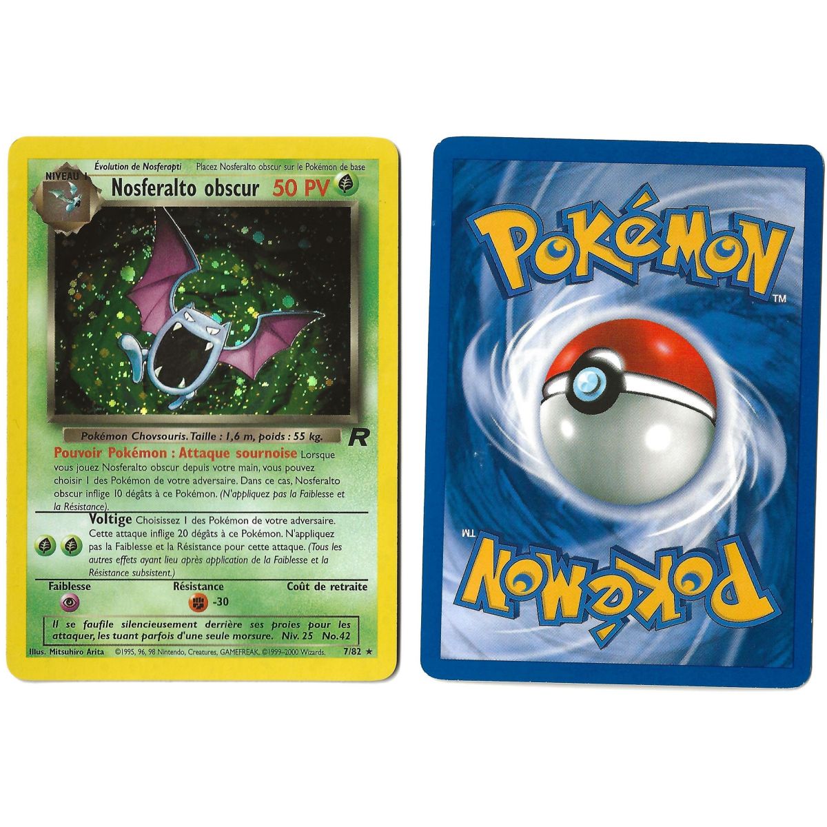 Nosferalto Obscur 7/82 Team Rocket Holo Unlimited French View Scan