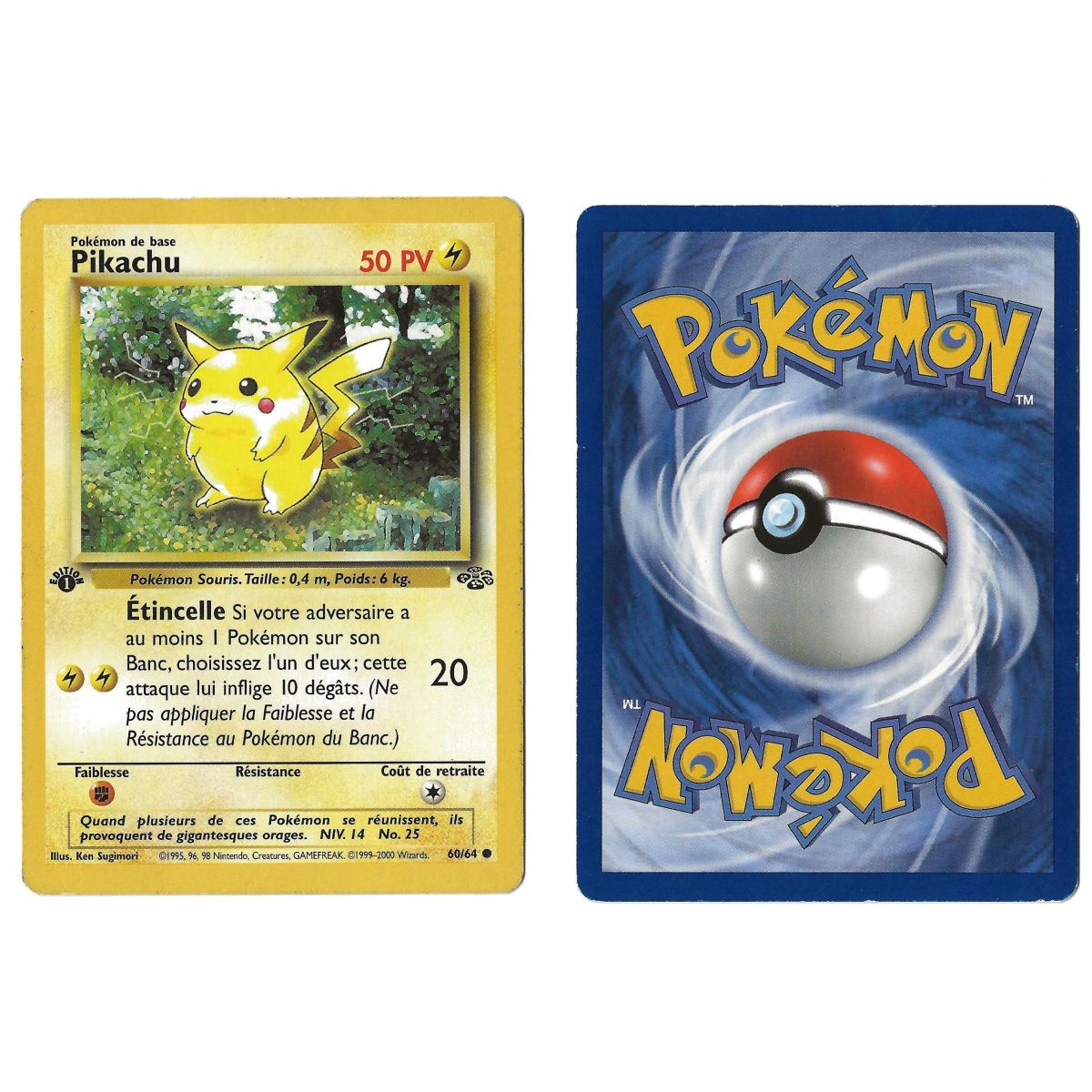 Item Pikachu (1) 60/64 Jungle Common 1st French View Scan