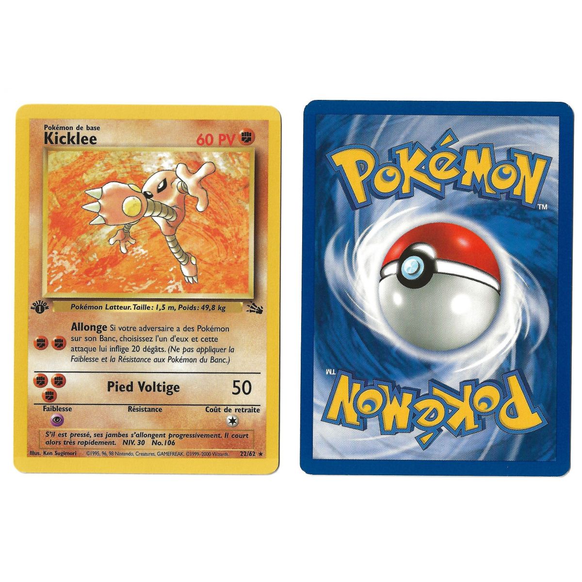 Kicklee 22/62 Fossil Rare 1st French Near Mint