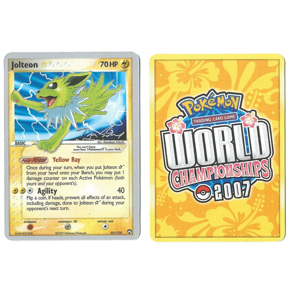 Jolteon Star - Gold Star Rare - 101/108 - World Championship 2007