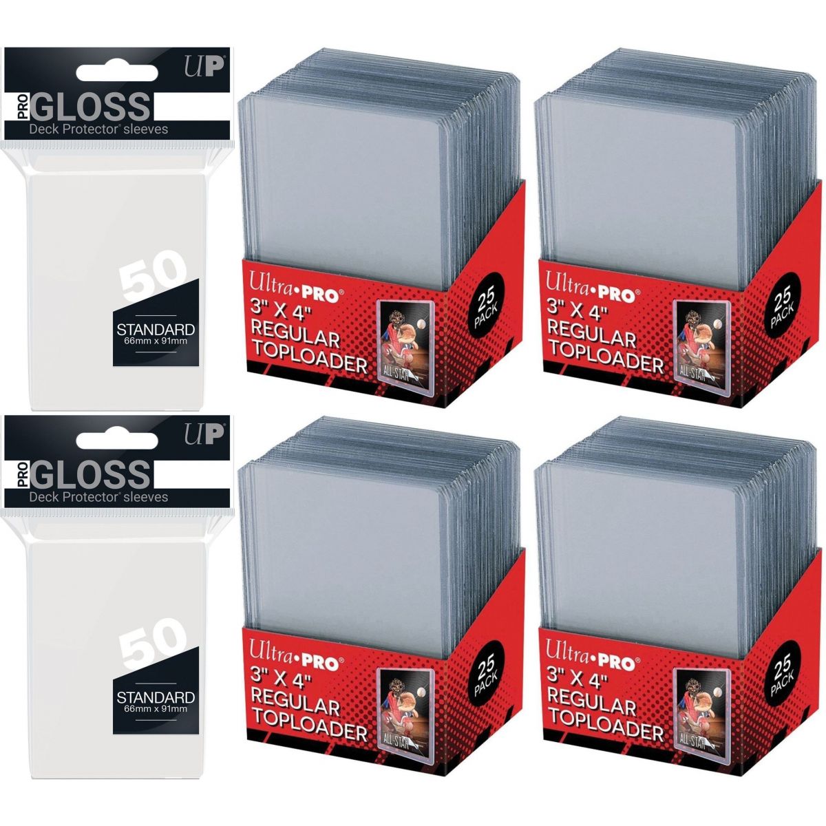 Ultra Pro - Pack - 100 Top Loader + 100 Transparent Standard Card Sleeves