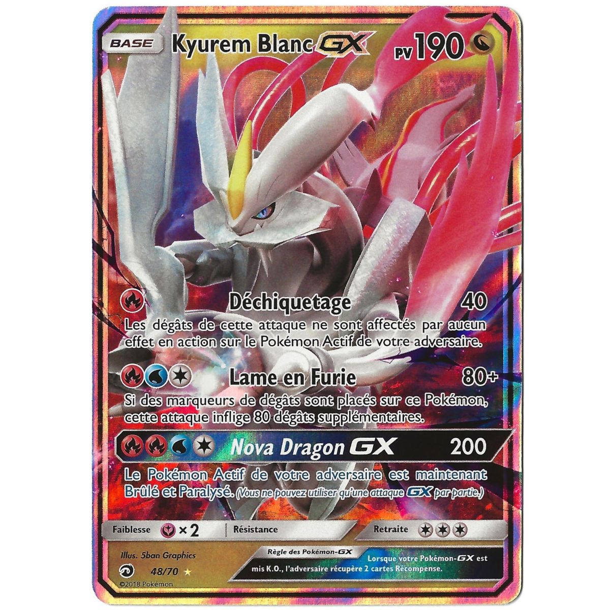 White Kyurem GX - Ultra Rare 48/70 - Sun & Moon 7.5 Dragon Majesty