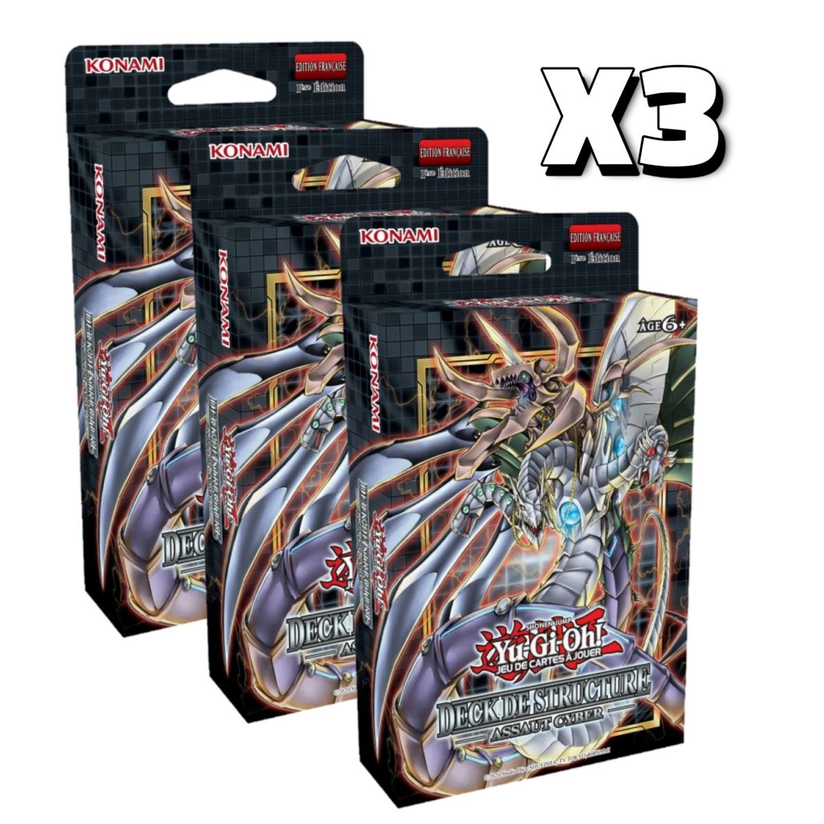 Yu Gi Oh! – Set of 3 – Structure Deck – Cyber Assault – FR – 1st Edition